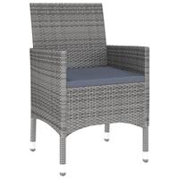 3-delige Tuinset poly rattan grijs - thumbnail