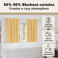 VidaXL Zwart-out gordijnen met ringen 2 pcs beige 140 x 140 cm - thumbnail