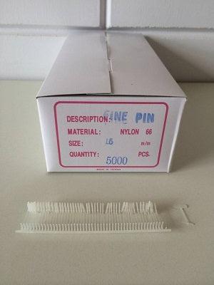 Nylon textielpins 15mm fijn 5.000 stuks Nylon textielpins 15mm fijn 5.000 stuks