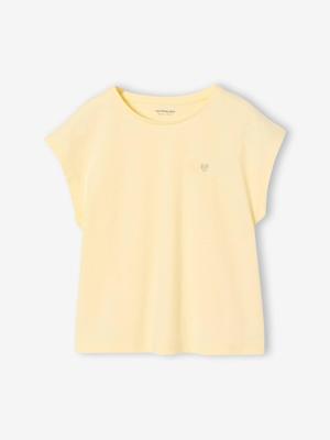 Effen Basics meisjesshirt met korte mouwen lichtgeel