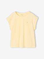 Effen Basics meisjesshirt met korte mouwen lichtgeel - thumbnail