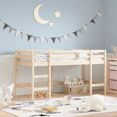 Kinderhoogslaper met ladder 80x200 cm massief grenenhout Kinderhoogslaper met ladder 80x200 cm massief grenenhout