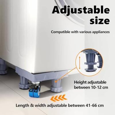 VidaXL Wasmachinebasis grijs 66 x 66 x 12 cm roestvrij staal