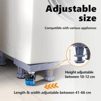 VidaXL Wasmachinebasis grijs 66 x 66 x 12 cm roestvrij staal - thumbnail