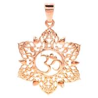 Hanger Ohm Lotus Roze Goudkleur - thumbnail