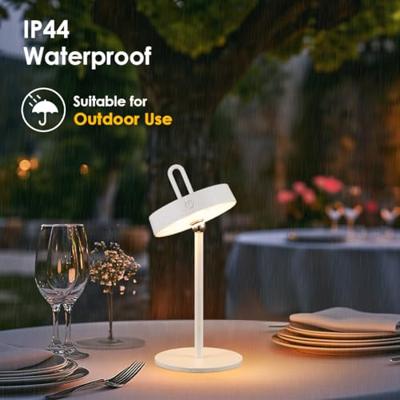 Draadloze Oplaadbare LED Tafellamp - Binnen & Buiten - Dimbaar - ø12.8 x 29 cm - Warmwit licht - 3000mAh - White