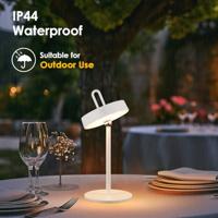 Draadloze Oplaadbare LED Tafellamp - Binnen & Buiten - Dimbaar - ø12.8 x 29 cm - Warmwit licht - 3000mAh - White - thumbnail