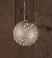 B.O.T. Ball Glass Matt Champagne With Stars 15 cm kerstverlichting Anna's Collection - Annas collection - thumbnail