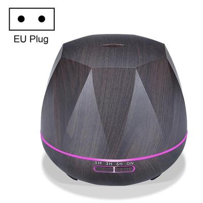Diamond houtnerf afstandsbediening Ultrasone luchtbevochtiger aromatherapie machine met LED-verlichting capaciteit: 400mL EU-stekker (donker hout kl