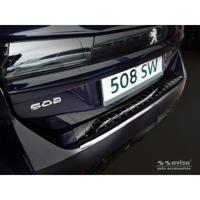 Zwart RVS Bumper beschermer passend voor Peugeot 508 II SW 2019- 'Ribs' AV245215 - thumbnail