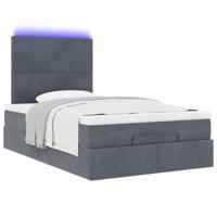 Ottoman bed met matrassen en LED's 120x190cm fluweel - thumbnail