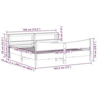 Bedframe met hoofdbord massief grenenhout wasbruin 180x200 cm - thumbnail