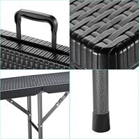 Set van 2 uitklapbare bierbanken in polyrattan zwart 180 cm - thumbnail