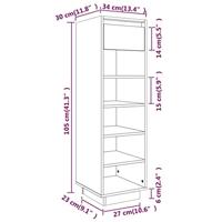 VidaXL Schoenenkast 30x34x105 cm massief grenenhout wit - thumbnail