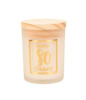 Geurkaars klein goud/wit - 80 jaar - thumbnail