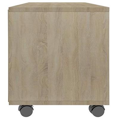 Tv-meubel met wieltjes 90x35x35 cm bewerkt hout sonoma eiken