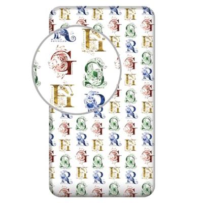 Harry Potter Hoeslaken Wit - Eenpersoons - 90 x 200 cm - Katoen