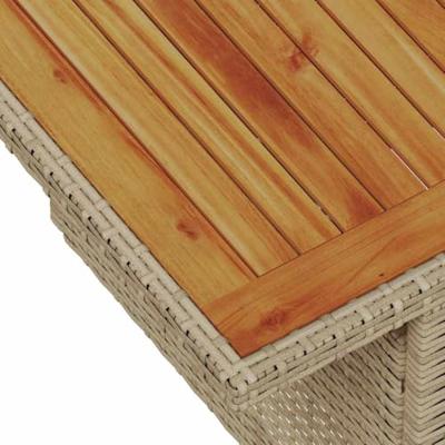 8-delige tuinset met kussens in beige, van poly rattan en acacia