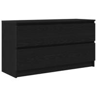 Tv-meubel 100x35x54 cm bewerkt hout zwart - thumbnail