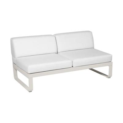Fermob Bellevie 2-zitsmodule loungebank Clay Grey - Off-White