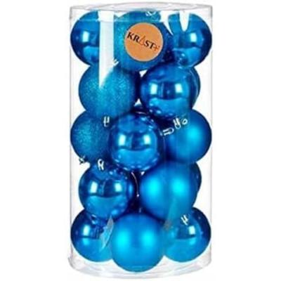 Set kerstballen Blauw Plastic 8 x 9 x 8 cm (6 Stuks)