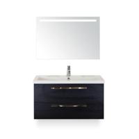 Seville Badmeubelset 100 cm - Black Oak - Wastafel Djazz 1 kraangat - met Sence Spiegel - thumbnail