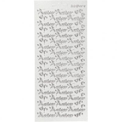 Creativ Company Stickers, kutsu, vel 10x23 cm, zilver, 1 vel