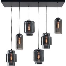 Highlight Hanglamp Fantasy Moderno 6 Lichts L 100 X B 35 Cm Rook Zwart