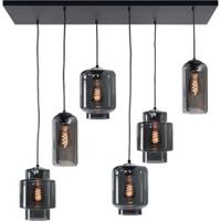 Highlight Hanglamp Fantasy Moderno 6 Lichts L 100 X B 35 Cm Rook Zwart - thumbnail