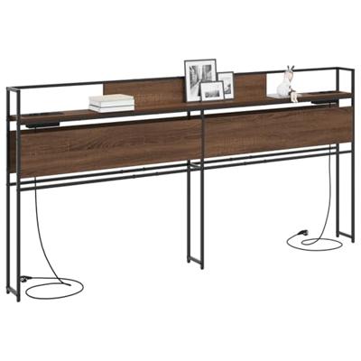 Opberghoofdbord bruin eikenkleur 180 cm Bewerkt hout