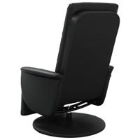 Fauteuil verstelbaar met voetensteun kunstleer zwart - thumbnail