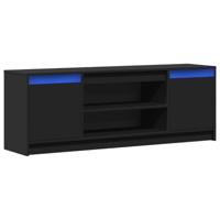 Tv-meubel met LED 139,5x34x50 cm bewerkt hout zwart - thumbnail