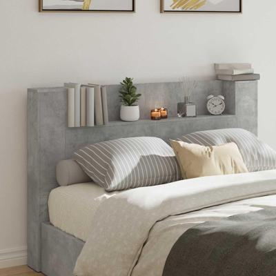 Hoofdbord Beton Grijs 160 x 16,5 x 103,5 cm Bewerkt hout