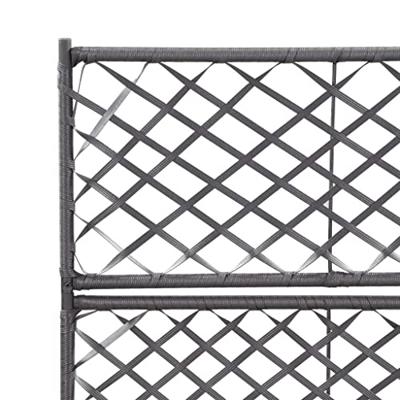 VidaXL Latwerkplantenbak verhoogd met potten 58x30x107 cm rattan zwart VidaXL Latwerkplantenbak verhoogd met potten 58x30x107 cm rattan zwart