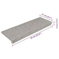 Trapmatten zelfklevend 15 st sisal-look 65x21x4cm zilverkleurig - thumbnail