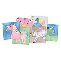 Playmais mosaic kaarten versieren eenhoorn - thumbnail