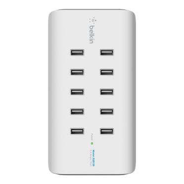 Belkin RockStar USB-laadstation 120 W 10x USB-A Wit, Zwart Binnen