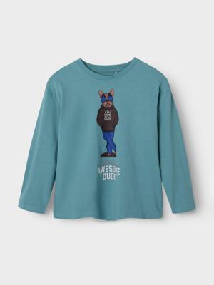 Name it winter shirt jongens - turquoise - NkmPsakob