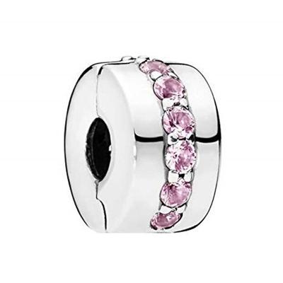 Bedelarmbandje voor vrouwen Pandora PINK SPARKLING ROW CLIP