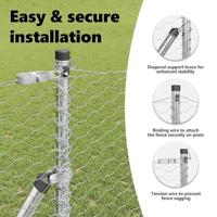 VidaXL Afrasteringspaal zilver 10 x 1,2 m (36 mm gaas) staal - thumbnail