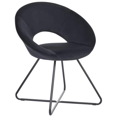 Beliani - RACHEL - Fauteuil - Zwart - Fluweel