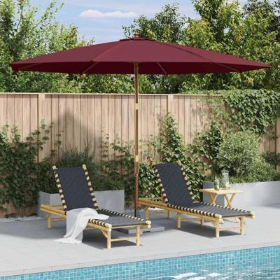 Parasol met houten paal 350 cm bordeauxrood