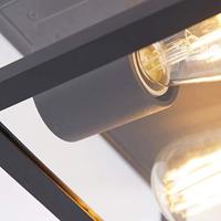 QAZQA Industriële plafondlamp zwart IP44 2-lichts - Charlois - thumbnail