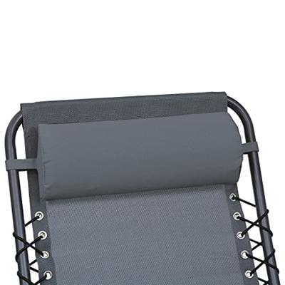 VidaXL Hoofdsteun voor ligstoel 40x7,5x15 cm textileen grijs