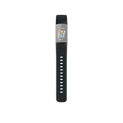 Hama Fitbit horlogeband 22 mm (verstelbare reservearmband voor smartwatch Fitbit Charge 5, Fitbit armband om te vervangen, wisselarmband van TPU, roestvrijstalen gesp) zwart