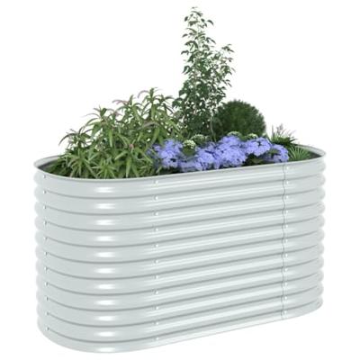 Plantenbak 160x80x81 cm gegalvaniseerd staal zilver - thumbnail