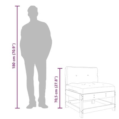 Middenbank met kussens massief douglashout