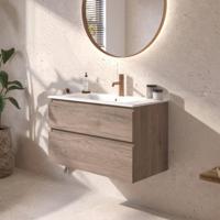 Ben Tendenza badmeubel incl. keramische wastafel 80x46x62cm congo bruin - thumbnail