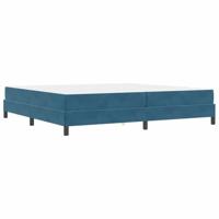 Boxspringbed met matras Donkerblauw 200 x 200 cm Fluweel - thumbnail