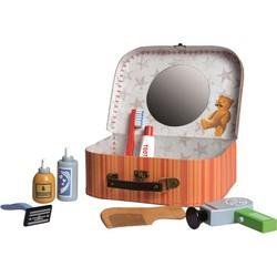 Koffer met houten scheerspullen Koffer met houten scheerspullen